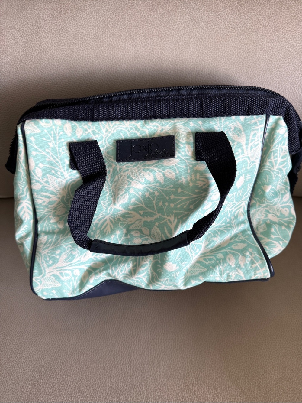 Mint Floral Lunch Bag
